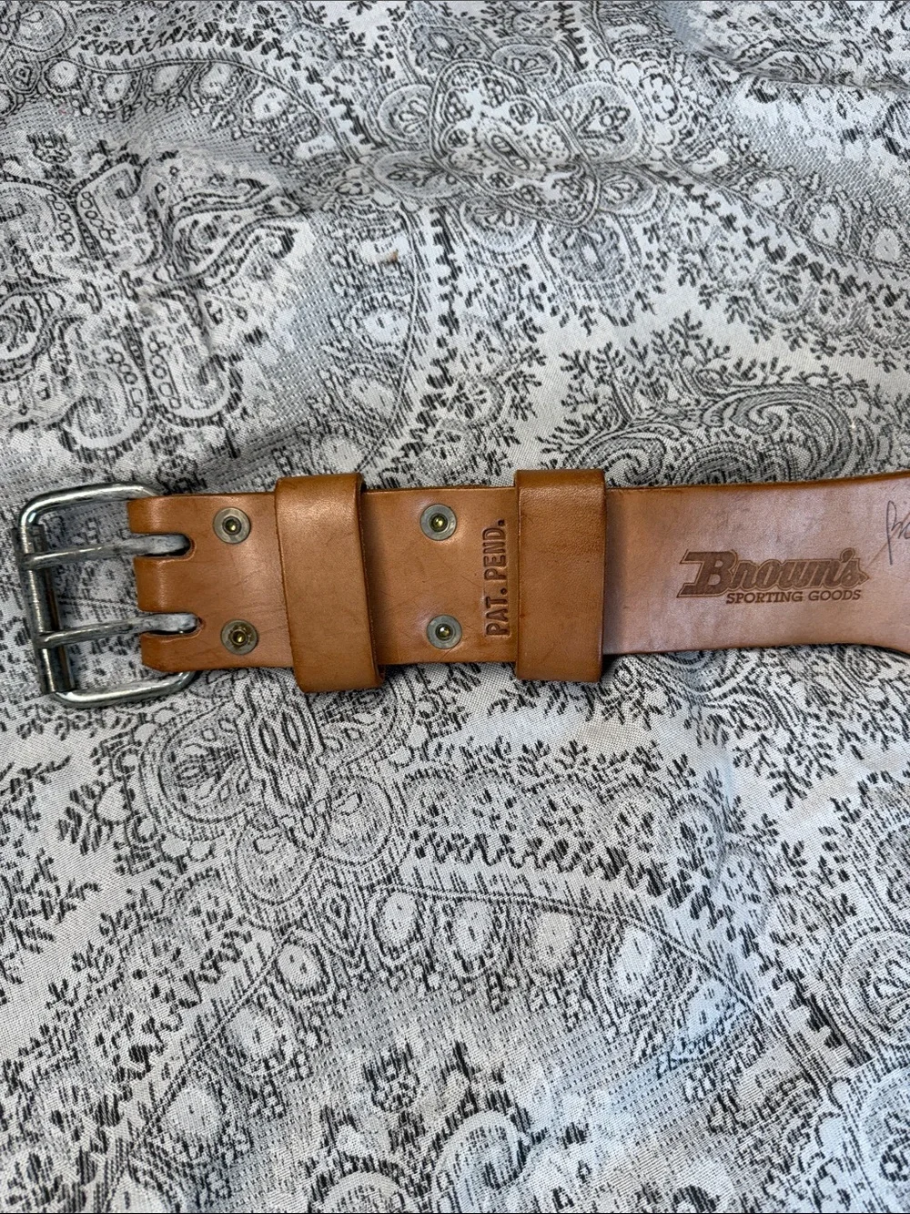 Genuine Leather Tan Brown’s Sporting Goods Weightlifting Belt - Large (46”)